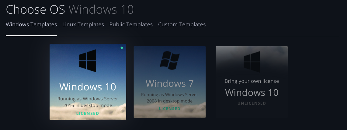 Paperspace Windows 10 template