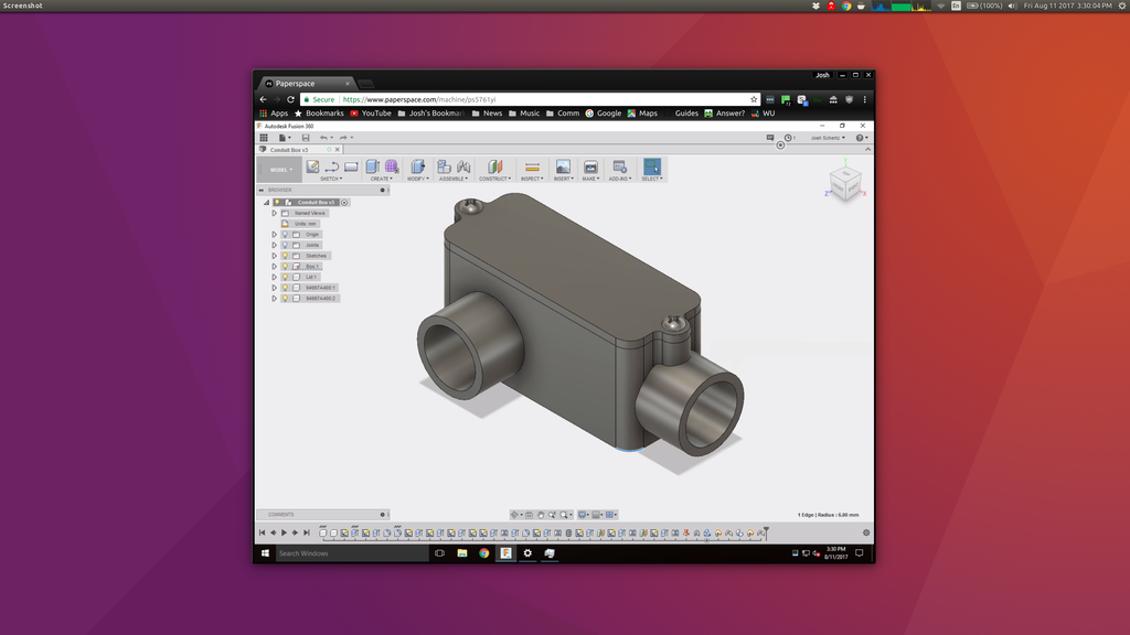 Running Fusion 360 in Ubuntu with Paperspace