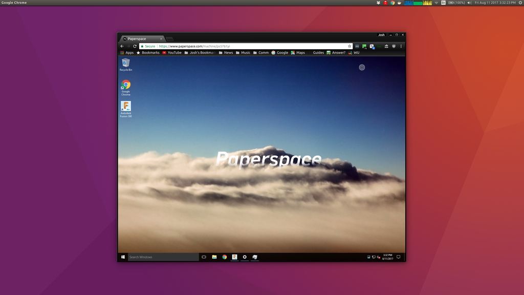 Running Windows 10 in Ubuntu with Paperspace