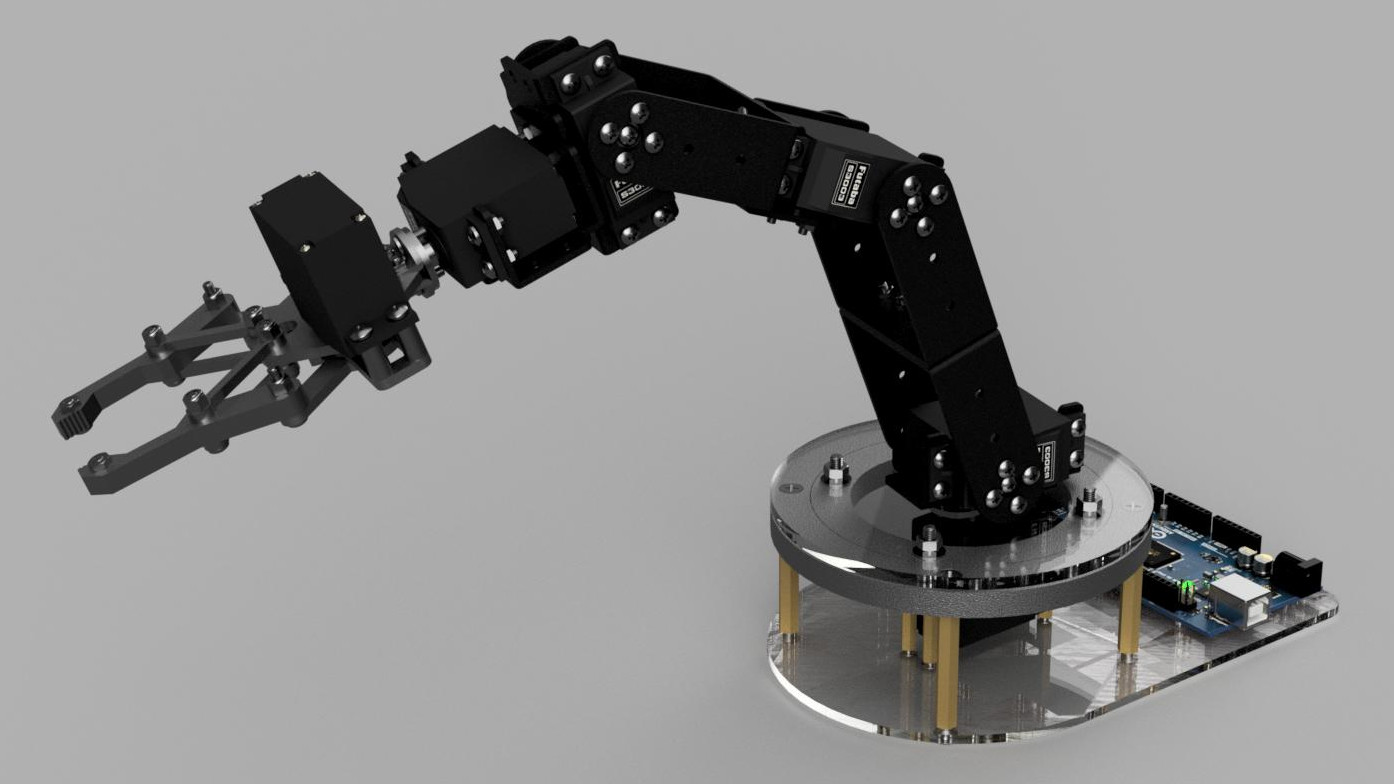 Robot arm CAD render
